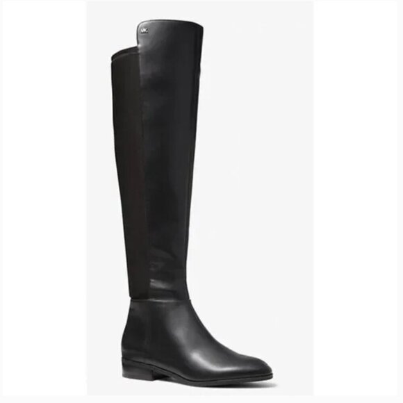 EUC Michael Kors Bromley Over the Knee Riding Boot Black Leather Women's 5 - Picture 1 of 16